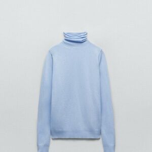 Zara Sky Blue Turtleneck Sweater